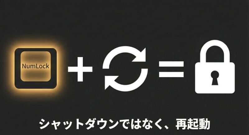 NumLock設定を反映させるためにはシャットダウンではなく再起動を行う