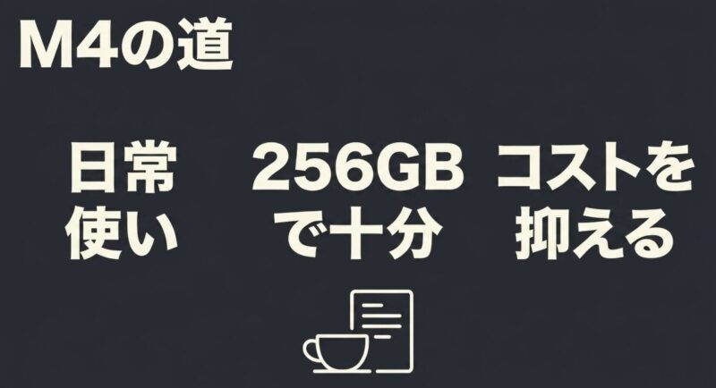MacBook Air M4は日常使いで十分な人やコストを抑えたい人に向いていることを示す図