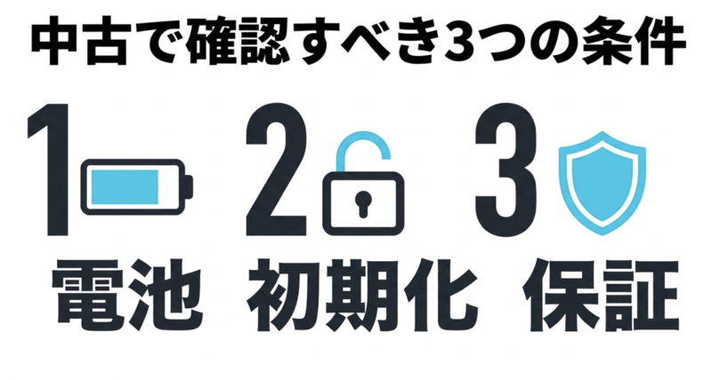 中古MacBook Airを購入する際に確認必須となる電池、初期化、保証の3条件
