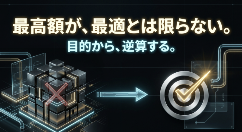 最高額が最適とは限らない。目的から逆算する。