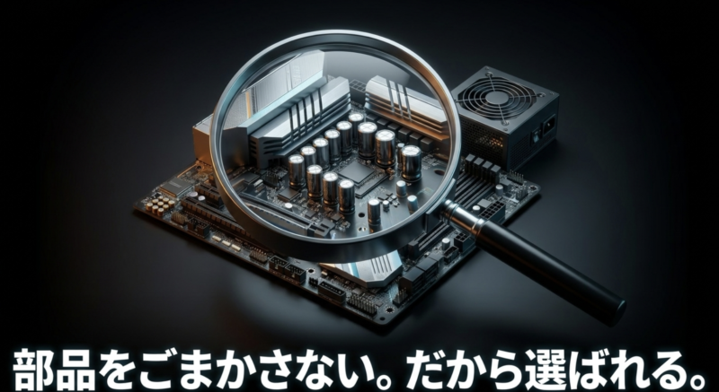 部品をごまかさないツクモのゲーミングPCが選ばれる理由