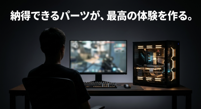納得できるパーツ選びが最高のゲーム体験を作ることのイメージ